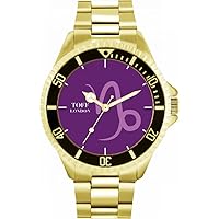 Purple Capricorn Mens Wrist Watch 42mm Case Custom Design