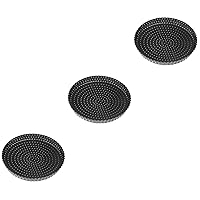 BESTOYARD 3pcs Pizza Hole Oven Tray Stainless Steel Roasting Pan Quiche Tins with Loose Base First Aid Kit Travel Pizza Baking Pan Round Muffin Trays Non-stick Pizza Pan Flan False Bottom