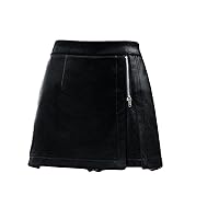 Faux Leather Short Pants for Women's Casual Comfortable Elastic High Waist Straight Wide Leg Shorts Plus Size