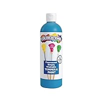 Colorations Washable Tempera Paint, 16 fl oz, Fluorescent Blue, Neon, Non Toxic, Vibrant, Bold, Bright, Kids Paint, Craft, Hobby, Fun, Art Supplies