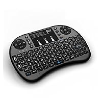Rii i8+ BT Mini Wireless Bluetooth Backlight Touchpad Keyboard with Mouse BLACK
