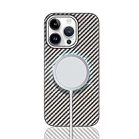 Case for iPhone 15 Pro Max/15 Pro/15 Plus/15, Magnetic Premium Carbon Fiber Case Support Wireless Charging Slim Anti-Fingerprint Cover, (15 Pro,P)