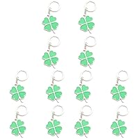 12 pcs keychain souvenir lucky keychain bag pendent irish party favor Graduation st. patricks day gift Christmas Keychain irish keychain plant decorations Miss four leaf car