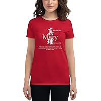 Name Mary in Japanese Kanji and Meaning, Women's Short Sleeve t-Shirt, Feminine Cut, Regular Fit, Side-Seamed, Front Print