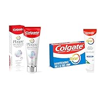 Colgate Total Plaque Pro Release Whitening Toothpaste, Whitening Anticavity Toothpaste, Helps Reduce Plaque and Whitens Teeth, 1 Pack, 3.0 Oz Tube & Total Whitening Toothpaste, Mint Toothpaste