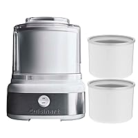 Cuisinart Ice 22 Ice Cream Maker with Two Insulated Freezer Bowls and Recipe Book
