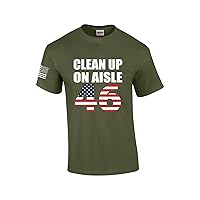 Men's Funny Clean Up On Aisle 46 Political Humor Short Sleeve T-Shirt Graphic Tee