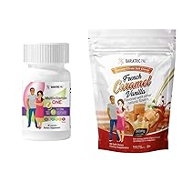 BariatricPal 30-Day Bariatric Vitamin Bundle (Multivitamin ONE 1 per Day! Iron-Free Capsule and Calcium Citrate Soft Chews 500mg with Probiotics - French Caramel Vanilla)