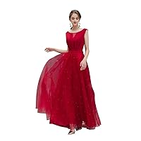 Red Sexy Backless A-line Sleeveless Floor-Length Vintage Party Homecoming Evening Dresses