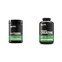 Optimum Nutrition Muscle Recovery Bundle with L-Glutamine Powder (1000 Gram, 194 Servings) and Creatine Monohydrate Powder (120 Servings)