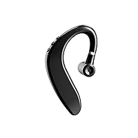 Black Bluetooth Earpiece Wireless Handsfree Headset V5.0 with Built-in Mic for Driving/Business/Office for Cell Phone Calls with Clear,Single Earset