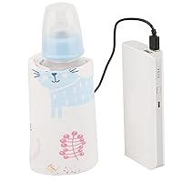 GOTOTOP Bottle Warmer Bag, Bottle Warmer Case Milk Warmer, Portable Cooler Bag with USB Charging Port for Baby Care(Cat)