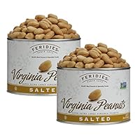 FERIDIES Salted Super Extra Large Virginia Peanuts - 18oz Vacuum Tins (Pack of 2)