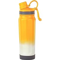 Wahei Freiz Fortec RH-1681 Carrying Bottle, 18.9 fl oz (530 ml), Orange x White, For Cold Insulation, Vacuum Insulated, Direct Drinking Water Bottle,