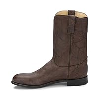 Justin Men's Classics Deerlite Roper Cowboy Boot Round Toe Dark Brown 6.5 EEE US