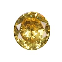 GEMHUB Round Shape Yellow Loose CZ Stone 3.55 Ct A Grade Cubic Zirconia Synthetic Cubic Zirconia Loose Gemstone B-9698