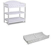 Infant Changing Table with Pad, White and Waterproof Baby and Infant Diaper Changing Pad, Beautyrest Platinum, White