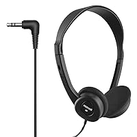 Maxell - 190319, Stereo Headphones - 3.5mm Cord with 6-Foot Length - Soft Padded Ear Cushions, Adjustable Headband for Comfort - Sleek, Lightweight, Wired for Reliable Connection – Black