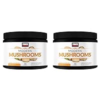 Modern Mushrooms Powder, Mushroom Supplement with Lions Mane, Turkey Tail, & Cordyceps to Support Energy, Focus, Immunity, & Digestion, Vanilla Flavor, 30 Servings (Pack of 2)