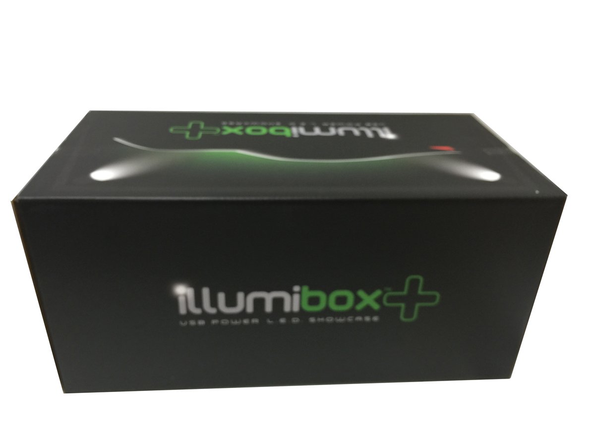 Illumibox MJ14001 Showcase 1: 18 x+ USB Powered Led Black Base Display, Clear