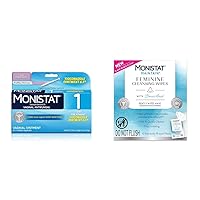 Monistat 1 Day Yeast Infection Treatment, 1 Tioconazole Applicator Feminine Wipes, 12 Count