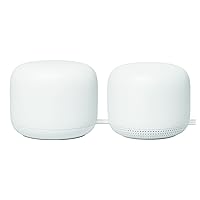 Nest Wifi - AC2200 (2nd Generation) Router and Add On Access Point Mesh Wi-Fi System (2-Pack, Snow)