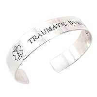 Custom Medical Alert Cuff Bracelet for Men, 925 Sterling Silver ID Bangle Gifts for Diabetes, Intolerance, Medicines, Engraved Bracelet, Emergency, ICE