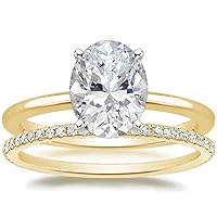 Generic Oval Cut Moissanite Solitaire Engagement Ring, 5ct Diamond Alternative Stone, 10K Yellow Gold, Wedding Ring Gift for Her, 6