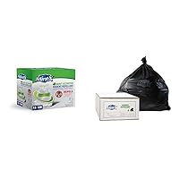 Mint-X 120 Count 13 Gallon Tall Kitchen Drawstring Trash Bags and 100 Count 46