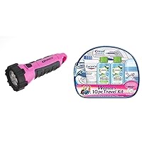 Dorcy 55 Lumen Floating Water Resistant LED Flashlight with Carabineer Clip, Pink (41-2509) and Convenience Kits International Women's Herbal Essence Kit, Blue, 10 Piece Set