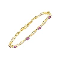Rylos Bracelets for Women Yellow Gold Plated Silver Serenity Wave Tennis Bracelet Gemstone & Genuine Diamonds Adjustable to Fit 7