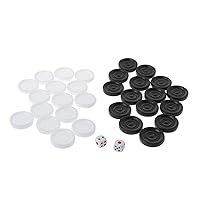 32Pcs/Pack Backgammon Pieces 35mm Plastic Black White Backgammon Checkers Pieces Checkers Set Staunton Chesses Flying Chess Mat