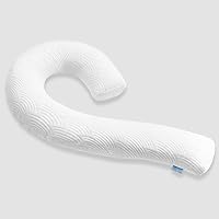 Body Pillow for Adults - Soft Long Bed Pillows Insert for Sleeping - Shredded Memory Foam & Removable Washable Cover - Swan Shaped Side Sleeper Pregnancy Pillow 49 Inch (White)