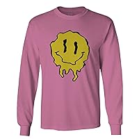 Funny Happy face Melted EDM Rave Trippy Party Festival Long Sleeve Men's