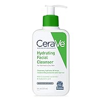 CeraVe Hydrating Facial Cleanser | Moisturizing Non-Foaming Face Wash with Hyaluronic Acid, Ceramides and Glycerin | Fragrance Free Paraben Free | 8 Fluid Ounce