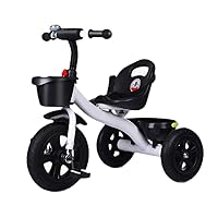 Children's Tricycle Multi-Function Tricycle Seat Adjustable 2-6 Years Old Baby Outdoor Tricycle Portable Tricycle 3 Colors 58x75x48cm (Color : Black)