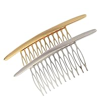 2PCS (Gold+Silver) Smoothly Alloy Wire Hair Clip Teeth Combs Hair Side Combs Bridal Wedding Veil Combs Hair Clip Hair Holder for Women Lady Girls