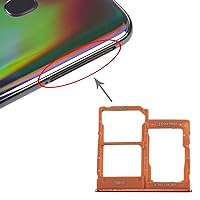 Repair Replacement Parts SIM Card Tray + SIM Card Tray + Micro SD Card Tray for Galaxy A40 (Black) Parts (Color : Orange)
