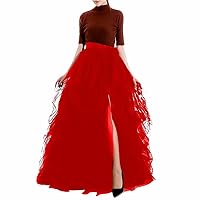 Women's Long Tutu Tulle Skirt A Line Floor Length Black Special Occasion Night Out fold Skirt