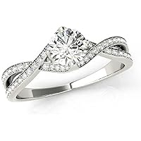 Moissanite Star Moissanite Ring Round 1.0 CT, Moissanite Engagement Ring/Moissanite Wedding Ring/Moissanite Bridal Ring Set, Sterling Silver Rings, Perfact Gift for Her, Jewelry