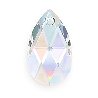20pcs Czech Faceted Crystal Pear Chandelier Pendant Suncatcher 22mm (0.87 Inch) April Clear AB Birthstone Drop Beads for Jewelry Craft Making CCE-2