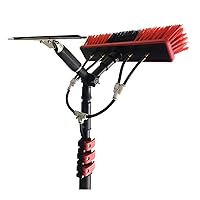 Window Cleaning Poles,Professional Squeegee Window 180° Rotating Cleaning Equipment and Rotating Floor Brush Scrubber, Window Cleaner Floor Squeegee, for High Glass, Toilet and Car Window/7.2 M/