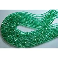 17'' Strand Necklace, Super Finest, AAA Super Quality, Natural Green Emerald Rondelles, Size 2.5-4mm Code-HIGH-2980