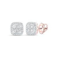 The Diamond Deal Sterling Silver Womens Round Diamond Climber Earrings 1/5 Cttw
