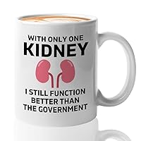 Kidney Donor Coffee Mug 11oz White - Than Government - Kidney Donor Gifts For Women Organ Donation Awareness Kidney Donor Wife Transplant Gifts Kidney Recipient Gift