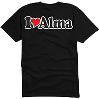 T-Shirt Man Black - I Love with Heart - Party Name Carnival - I Love Alma