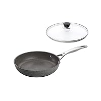 Ballarini 75002-822 Salina Series Frying Pan, IH Compatible, Granitium, 7-Layer Coating, Made in Italy, Glass Lid Included, 11.0 Inches (28 cm)