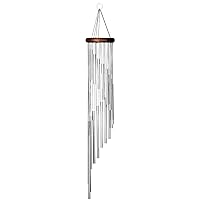 Signature Collection, Woodstock Habitats Rainfall, Medium (31'') Silver Decor Designs Wind Chimes for Outdoor, Patio, Home or Garden Décor (HCRS)