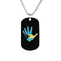 Bahamas Flag Memorial Necklace Titanium Steel Rectangle Tag Chain Pendant Jewelry Gift