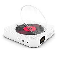Portable CD Player Speaker Stereo LED Screen Wall Mountable CD Music Player with IR Remote Control FM Radio
